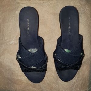 Platformed blue sandled